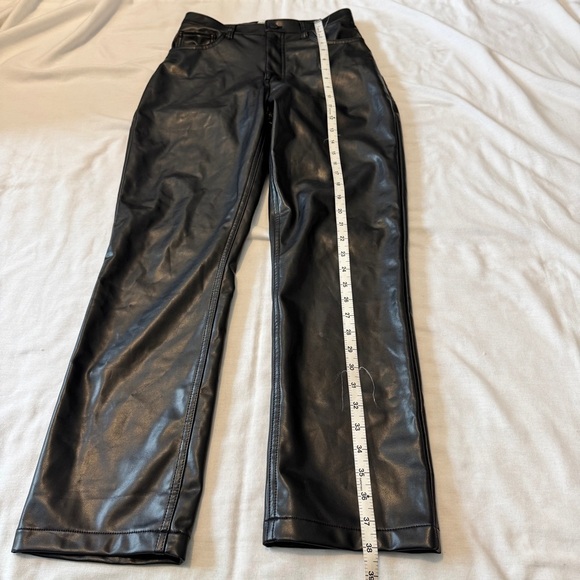 Abercrombie 26 / 2 90’s Straight Ultra High Rise Curve Love Pants Faux Leather - Picture 6 of 9